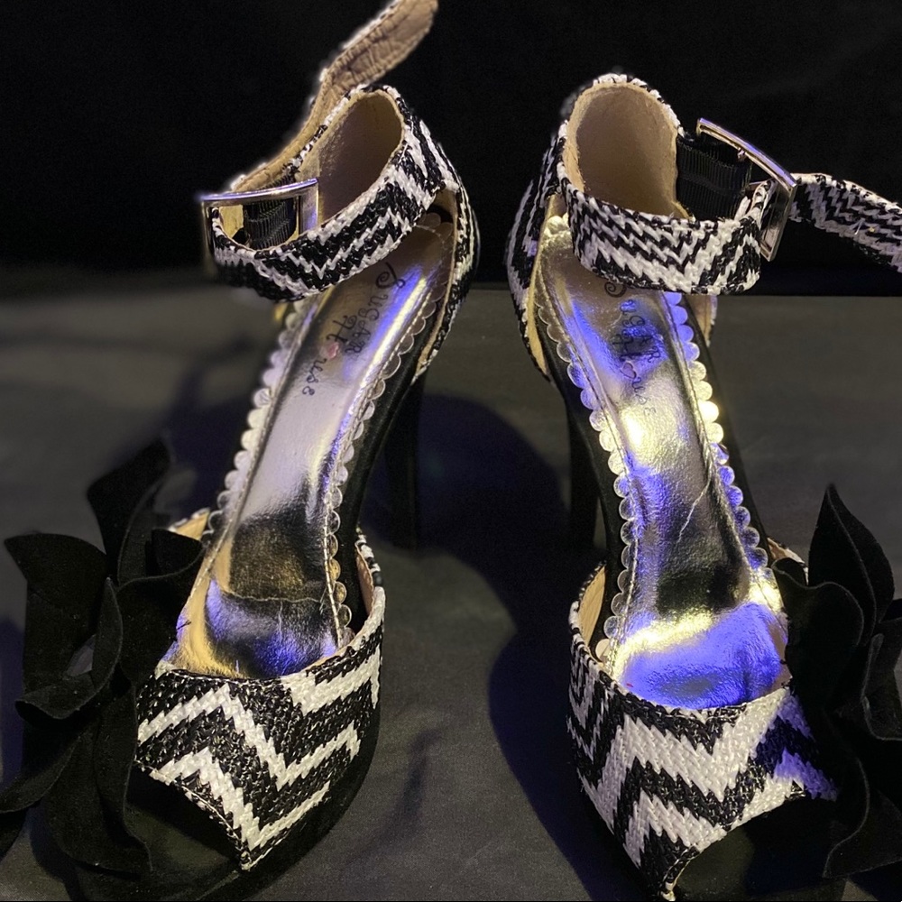 Black and white dress shoes